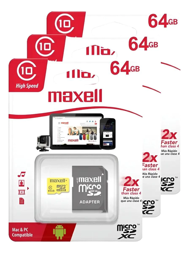 GENÉRICO PACK 3 TARJETAS MICRO SD 64GB CLASE 10