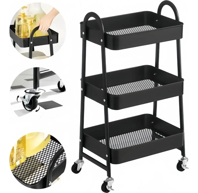 ORGANIZADOR METALICO CON RUEDAS PARA EL HOGAR - 1