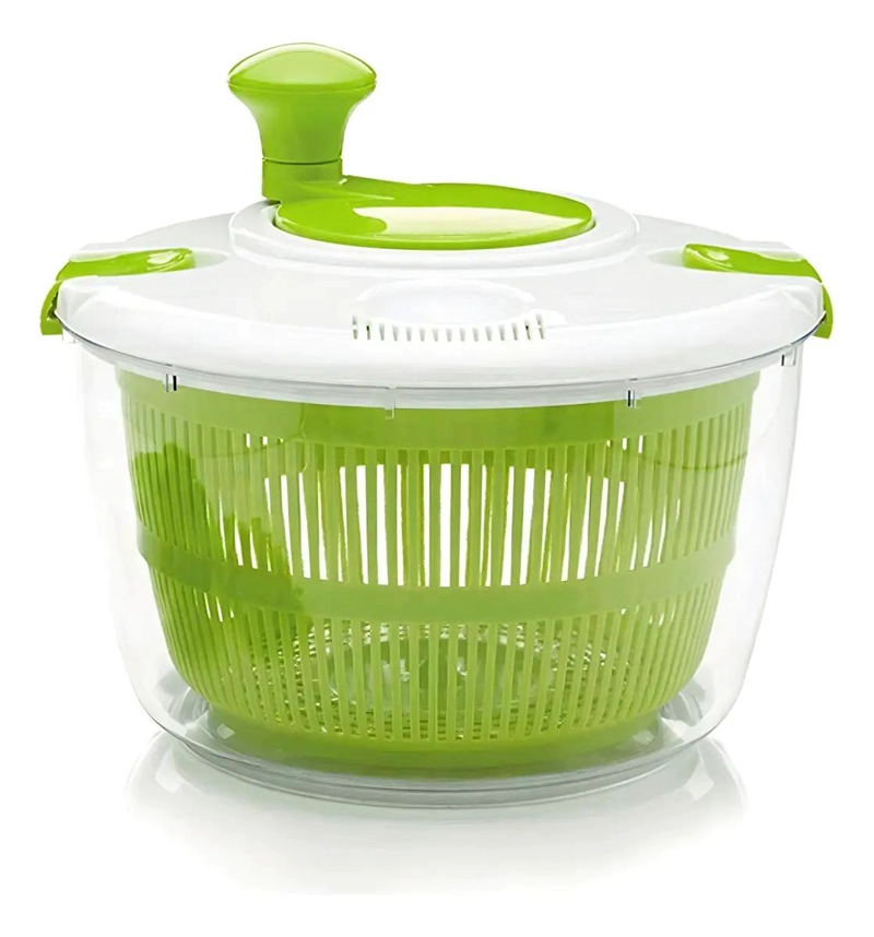 CENTRIFUGADOR PARA SECAR LECHUGA Y VERDURAS COLOR BLANCO Y VERDE - 1