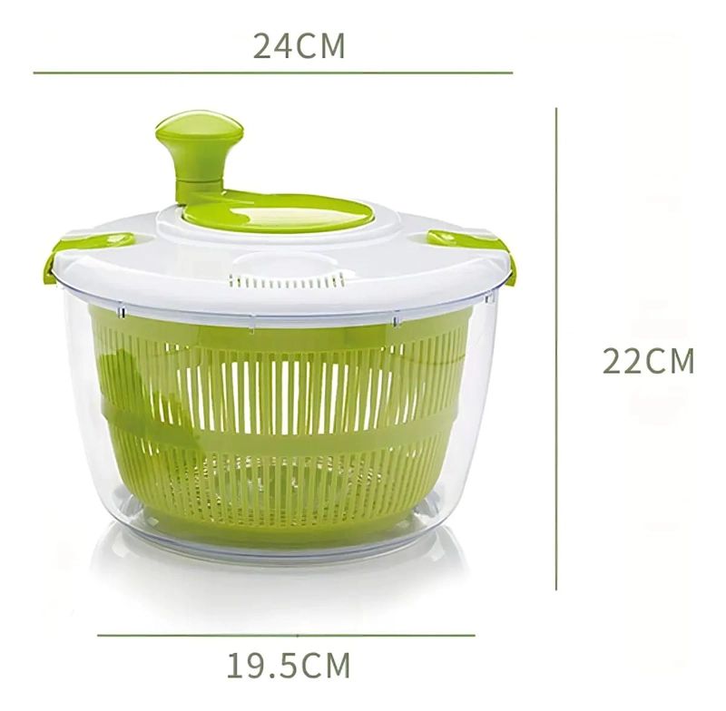CENTRIFUGADOR PARA SECAR LECHUGA Y VERDURAS COLOR BLANCO Y VERDE - 2