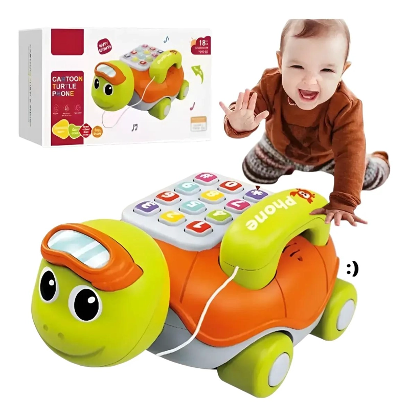 TORTUGA TELE FONO DIDACTICO MUSICAL PARA BEBE S - 1