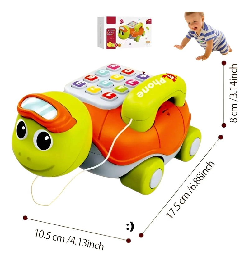 TORTUGA TELE FONO DIDACTICO MUSICAL PARA BEBE S - 2