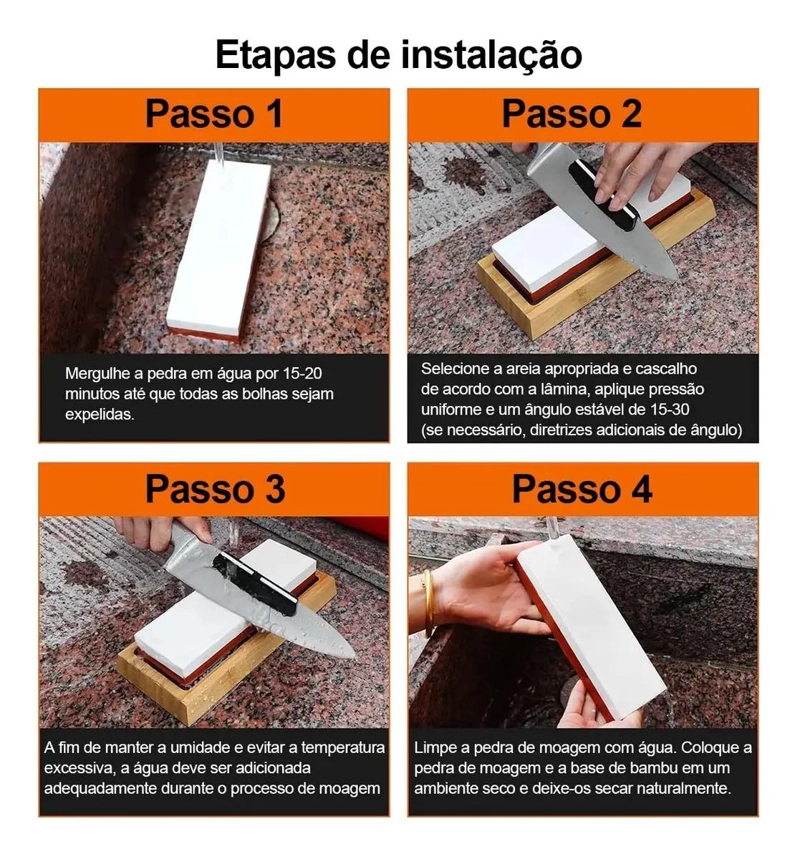 AFILADOR MANUAL PARA CUCHILLOS CON PIEDRAS DE GRANO 400/1000 Y 3000/8000 - 2