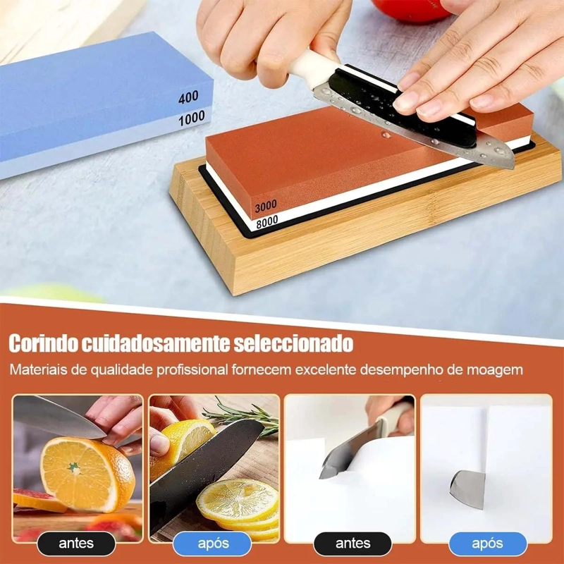 AFILADOR MANUAL PARA CUCHILLOS CON PIEDRAS DE GRANO 400/1000 Y 3000/8000 - 3