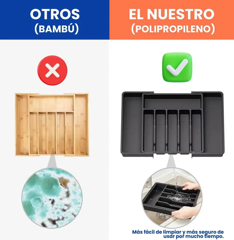 ORGANIZADOR DE CUBIERTOS EXPANDIBLE 8 COMPARTIMENTOS - 3