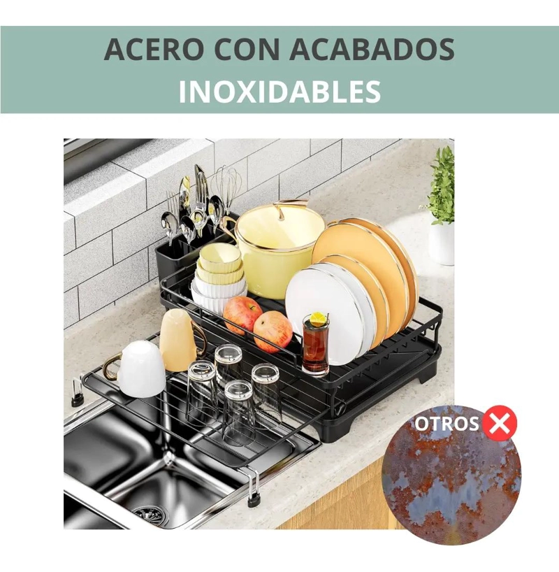 SECADOR ESCURRIDOR DE PLATOS INOXIDABLE EXPANDIBLE - 2