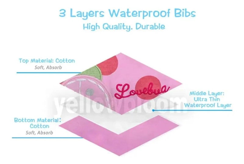 PACK 10 BABEROS BORDADOS IMPERMEABLES 3 CAPAS - 3