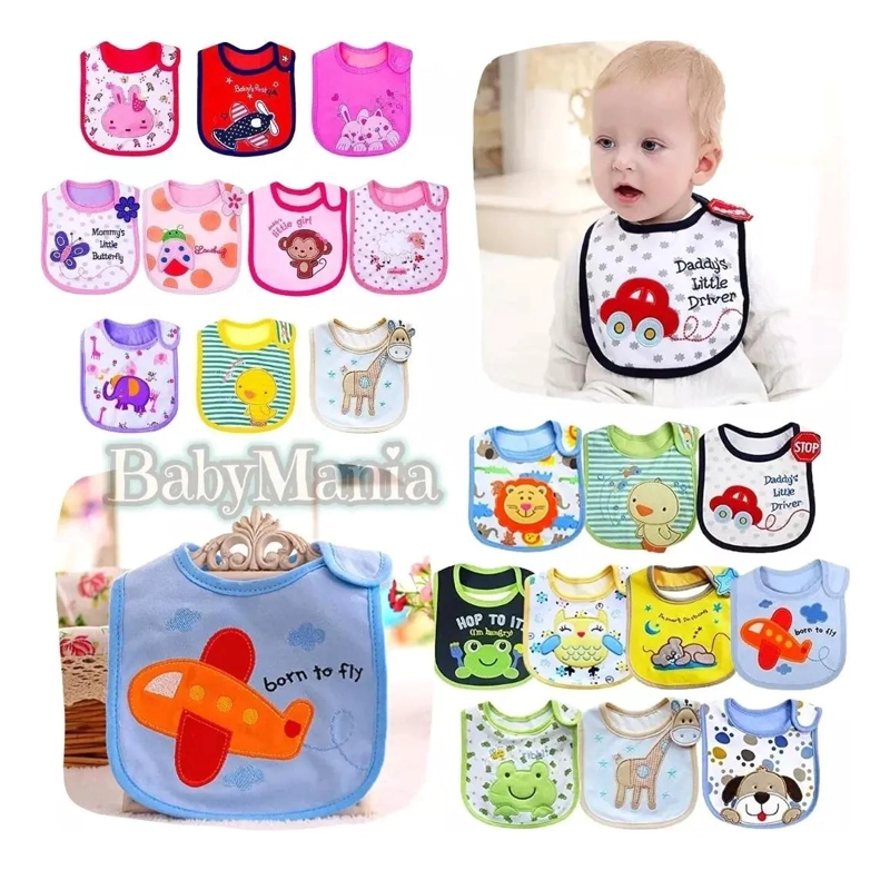 PACK 10 BABEROS BORDADOS IMPERMEABLES 3 CAPAS - 5