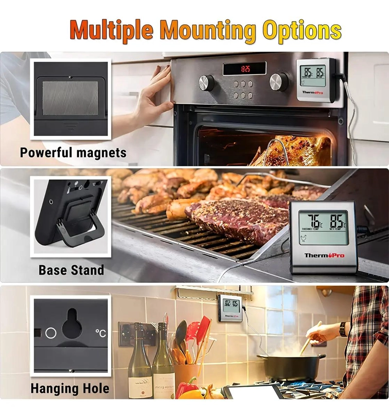 TERMOMETRO DIGITAL PARA COCINA CON SONDA PARA CARNES COLOR GRIS - 3