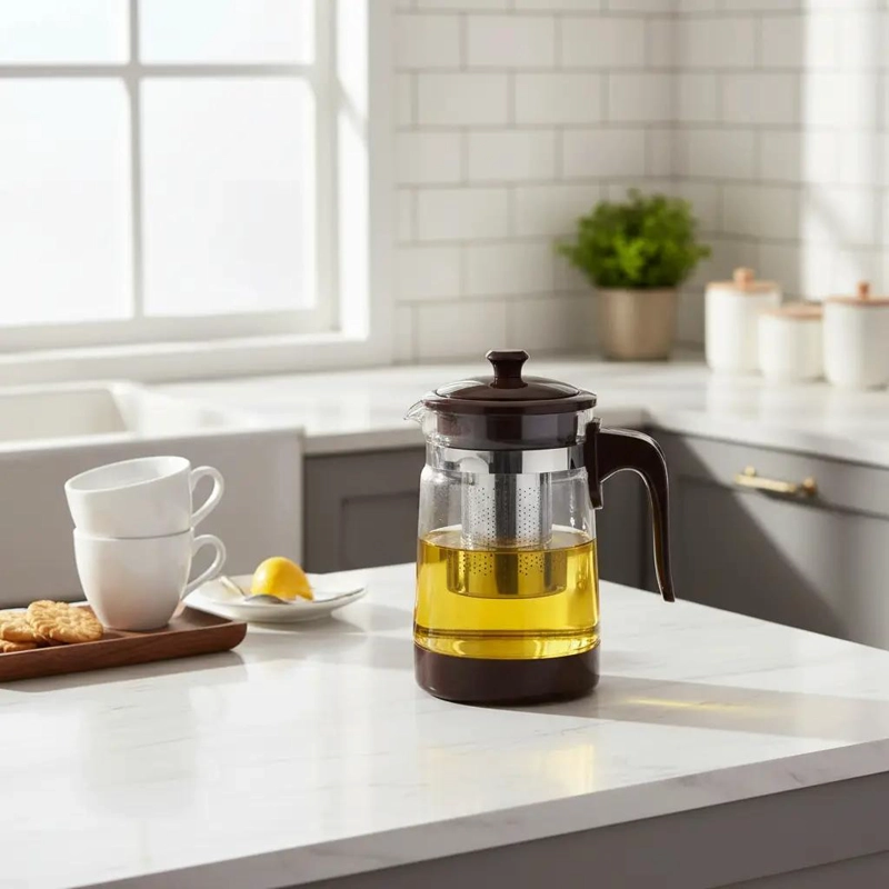TETERA DE VIDRIO BOROSILICATO CON INFUSOR 900ML - 4