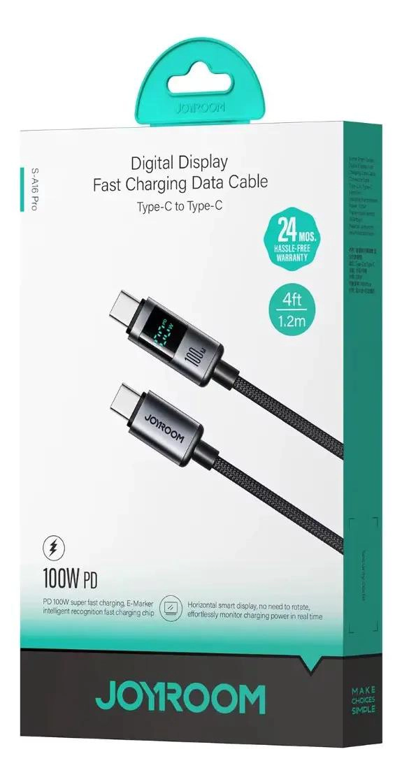 CABLE USB TIPO C 100W CARGA RAPIDA 1.2M - 2