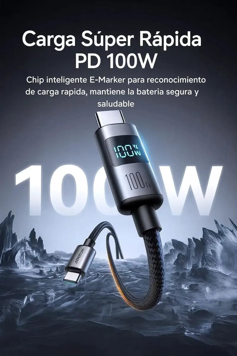CABLE USB TIPO C 100W CARGA RAPIDA 1.2M - 4
