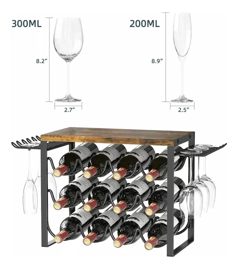 RACK METALICO PLEGABLE PARA 12 BOTELLAS DE VINO - 4