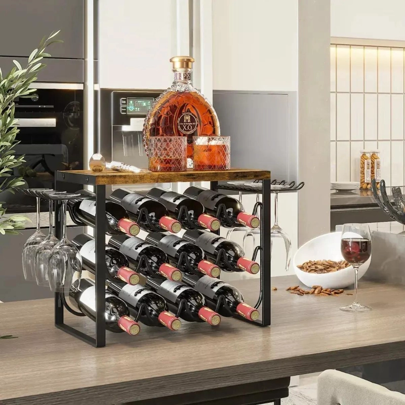 RACK METALICO PLEGABLE PARA 12 BOTELLAS DE VINO - 5