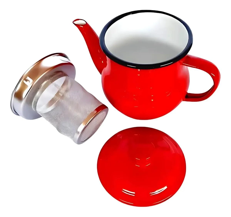 TETERA ENLOZADA 1/2 LITRO COLOR ROJA - 2