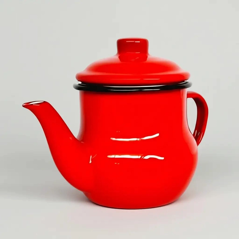 TETERA ENLOZADA 1/2 LITRO COLOR ROJA - 4