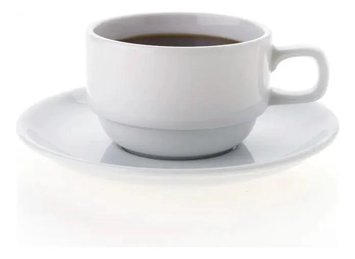 SET DE 6 TAZAS DE CAFE  100CC CON PLATILLOS APILABLES - 1