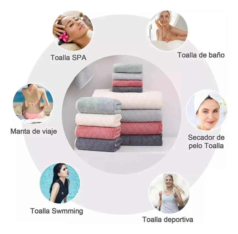 JUEGO DE 8 TOALLAS DE BAÑO Y MANO ABSORBENTES - 5