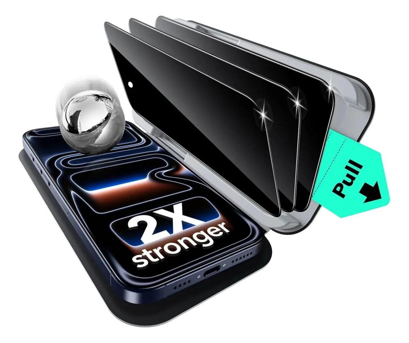 GENÉRICO LAMINA PANTALLA ANTI ESPIA PARA IPHONE 17 (PACK 3)