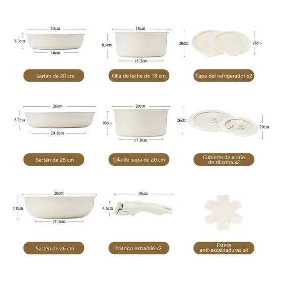 BATERIA DE COCINA 15 PIEZAS SARTEN ANTIADHERENTE - 2
