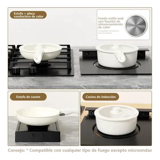 BATERIA DE COCINA 15 PIEZAS SARTEN ANTIADHERENTE - 4
