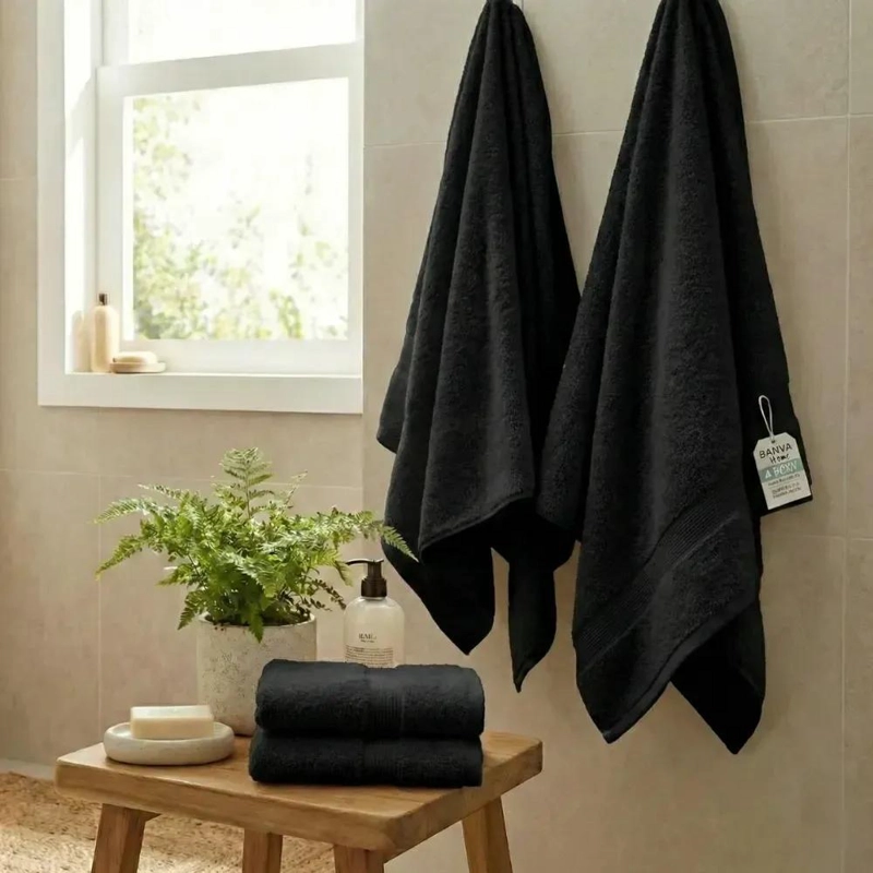JUEGO DE 4 TOALLAS DE BAÑO GRANDES DE ALGODON - 2