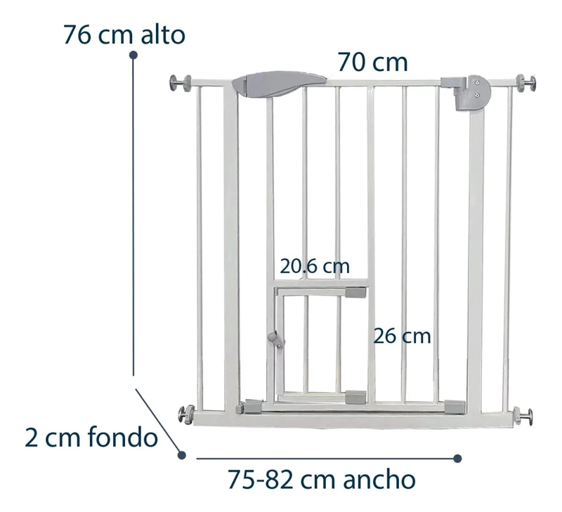 REJA DE SEGURIDAD PARA BEBE S Y MASCOTAS 75-82 CM - 5