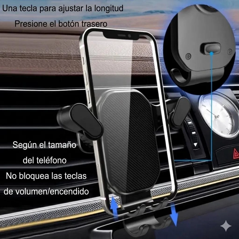 SOPORTE CELULAR PARA AUTO REJILLA AIRE ROTACION 360° - 2
