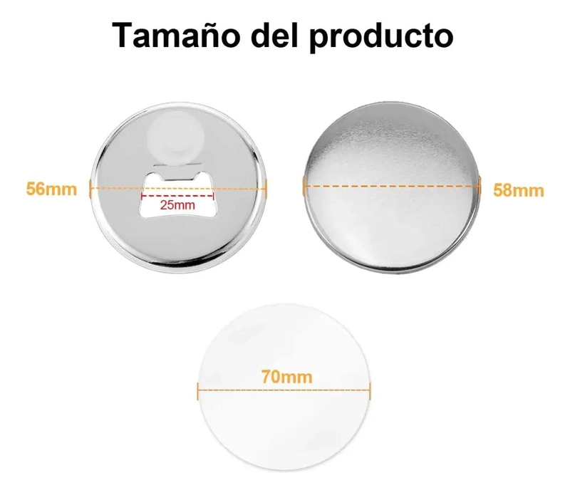 LLAVERO DESTAPADOR BOTON CHAPITA 58 MM 50 PCS - 2