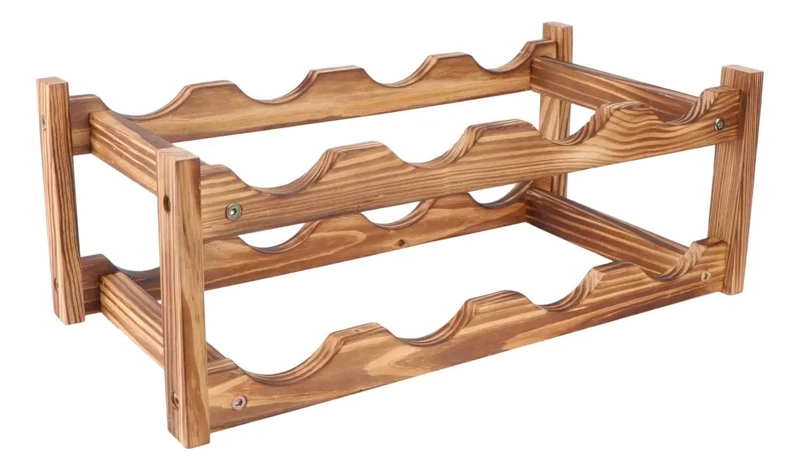 ESTANTE DE MADERA PARA 8 BOTELLAS DE VINO - 1