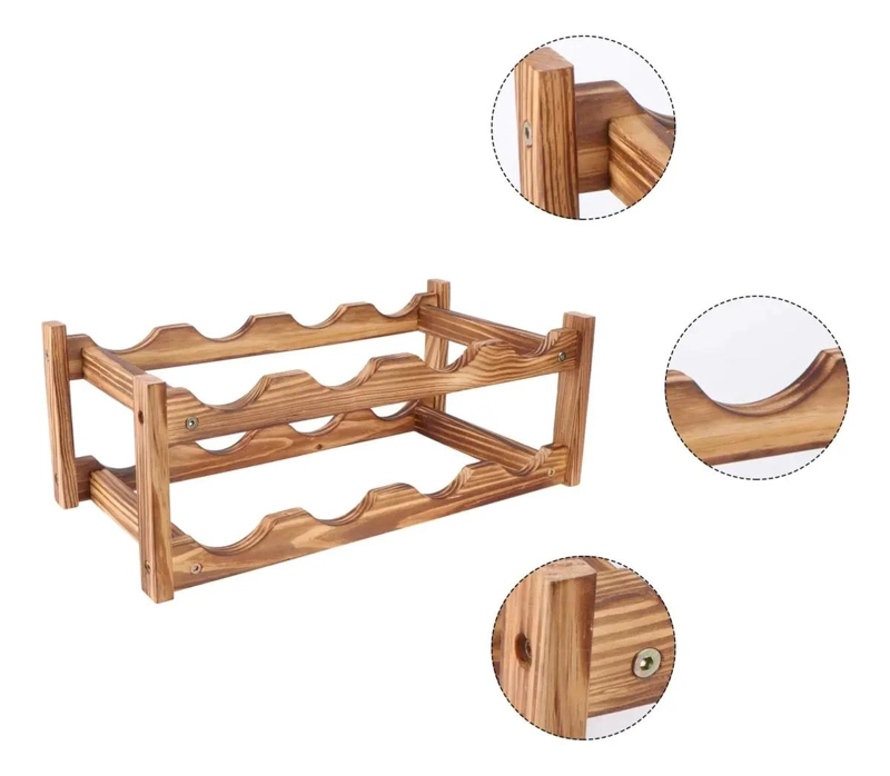 ESTANTE DE MADERA PARA 8 BOTELLAS DE VINO - 2