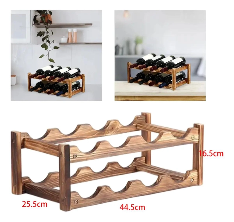ESTANTE DE MADERA PARA 8 BOTELLAS DE VINO - 3