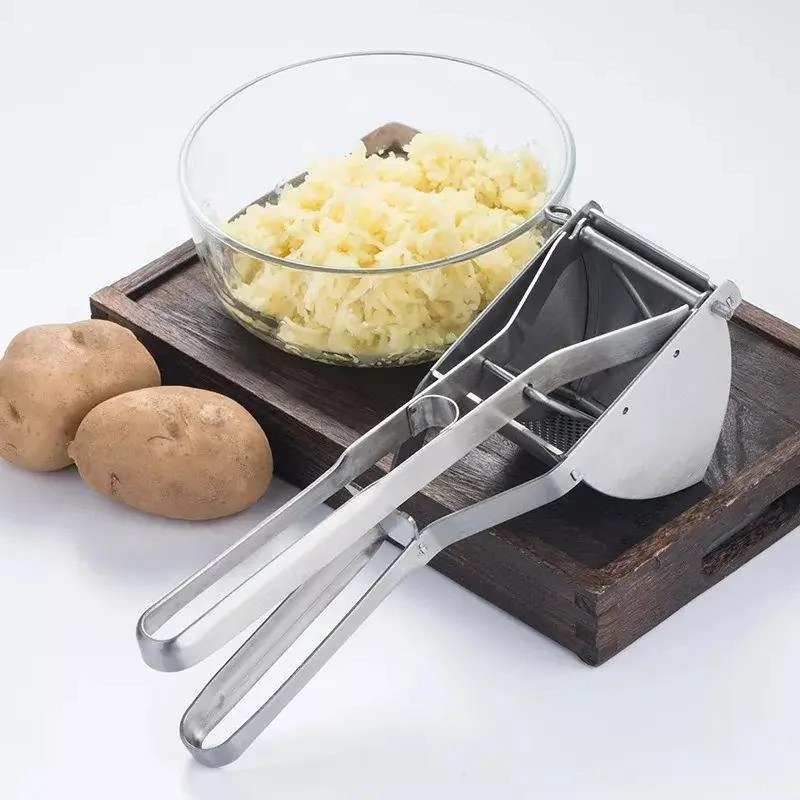PRENSA PARA PAPAS, VERDURAS Y FRUTAS DE ACERO INOXIDABLE RESISTENTE - 2