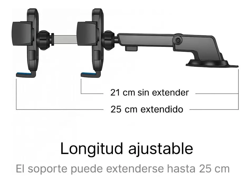 SOPORTE CELULAR AJUSTABLE 360° CON VENTOSA FIRME - 2