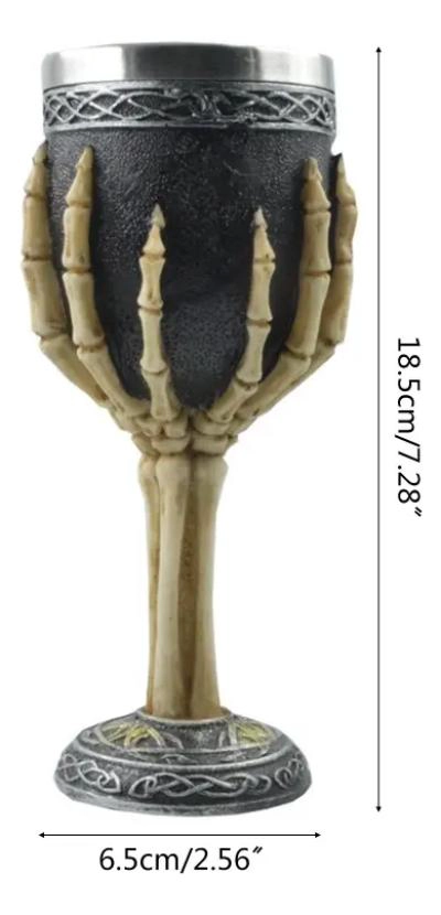 COPA DE VINO CALAVERA MEDIEVAL VIKINGO - 2