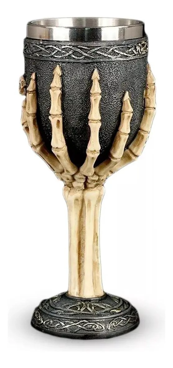 COPA DE VINO CALAVERA MEDIEVAL VIKINGO - 4