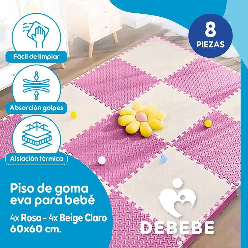 ALFOMBRA DE GOMA EVA BEBE  10MM 60X60CM SET 8 PIEZAS - 4