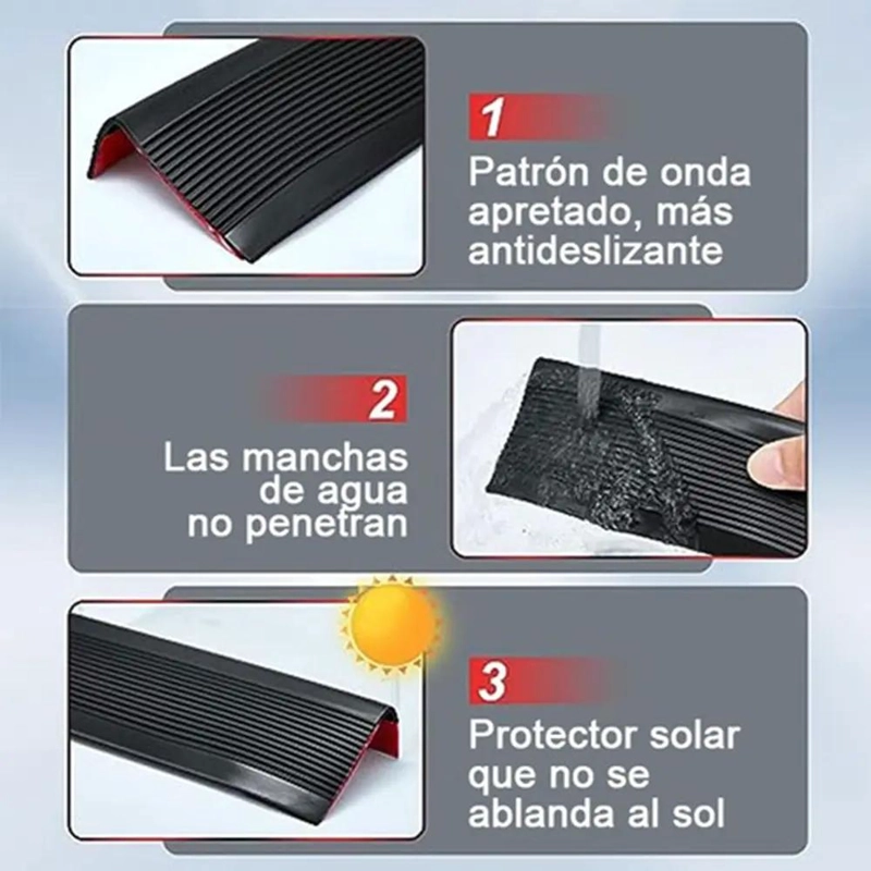 PROTECTOR DE BORDE DE ESCALERA DE GOMA ESTRIADA 5M - 5