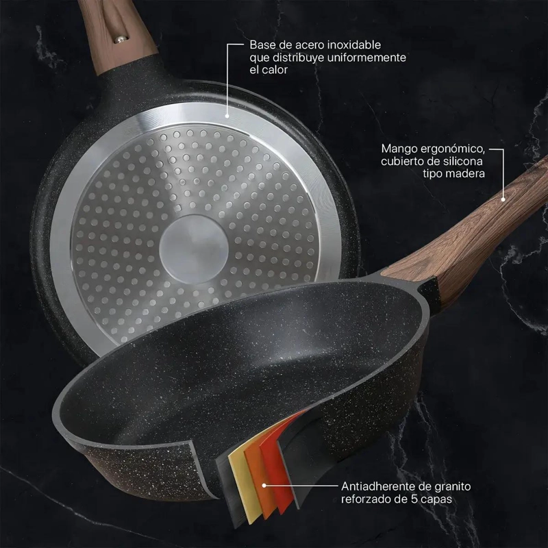 SET DE SARTENES CERAMICAS 20, 24 Y 28 CM - 3
