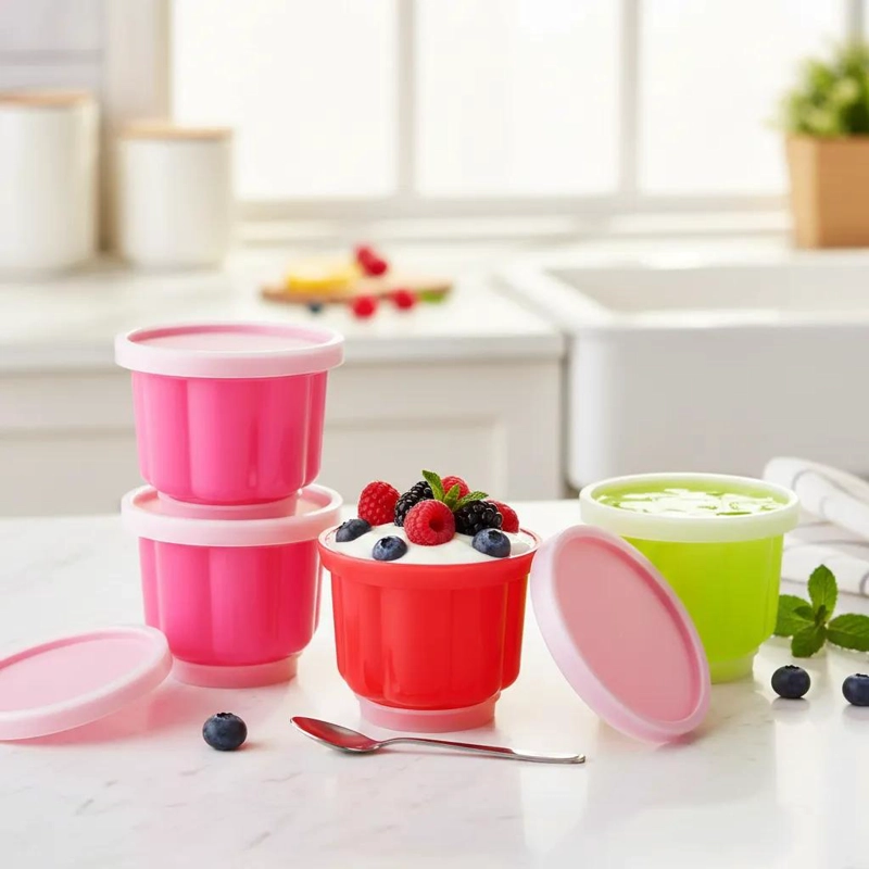 MOLDES PLASTICOS REUTILIZABLES CON TAPA PARA JALEA Y GELATINA 120 ML - 1