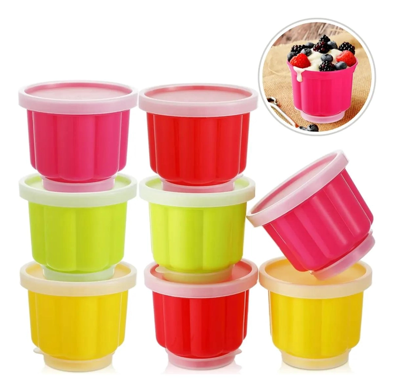 MOLDES PLASTICOS REUTILIZABLES CON TAPA PARA JALEA Y GELATINA 120 ML - 2