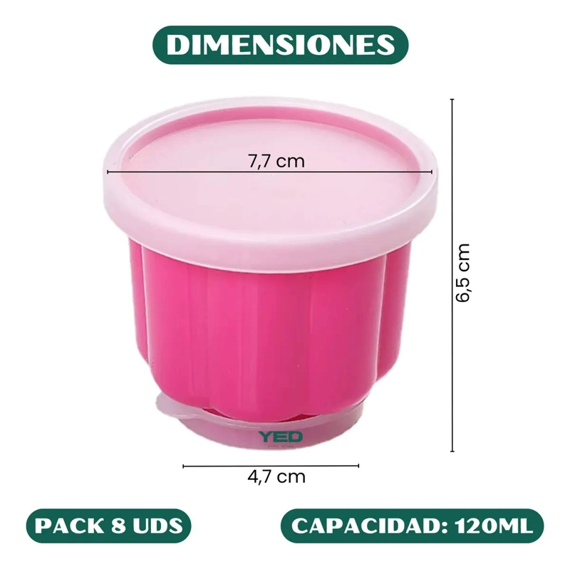MOLDES PLASTICOS REUTILIZABLES CON TAPA PARA JALEA Y GELATINA 120 ML - 3