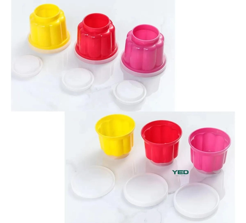 MOLDES PLASTICOS REUTILIZABLES CON TAPA PARA JALEA Y GELATINA 120 ML - 5