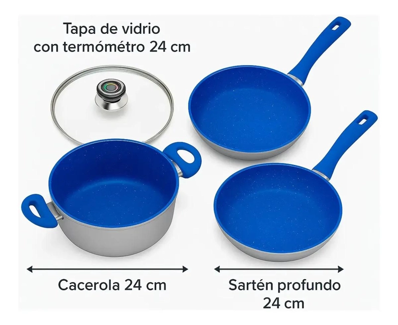 BATERIAS DE COCINA FLAVORSTONE ZAFIRO 4 PIEZAS - 5