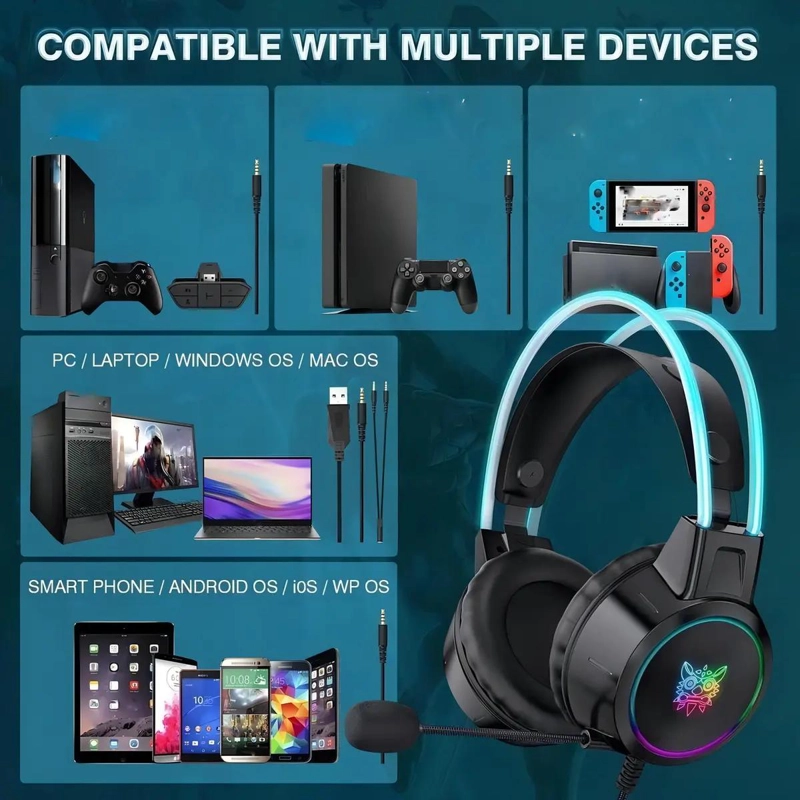 AURICULARES GAMER ONIKUMA X15 PRO CON LUZ - 2
