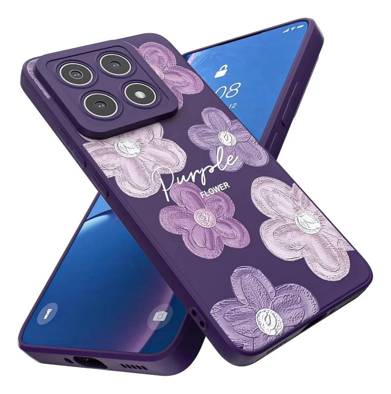 GENÉRICO CARCASA PURPURA CON FLORES PARA XIAOMI 15T 5G