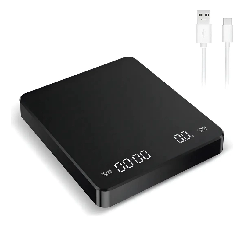 BASCULA DIGITAL PRECISA PARA CAFE  Y GRAMOS CON DISEÑO COMPACTO NEGRO - 2