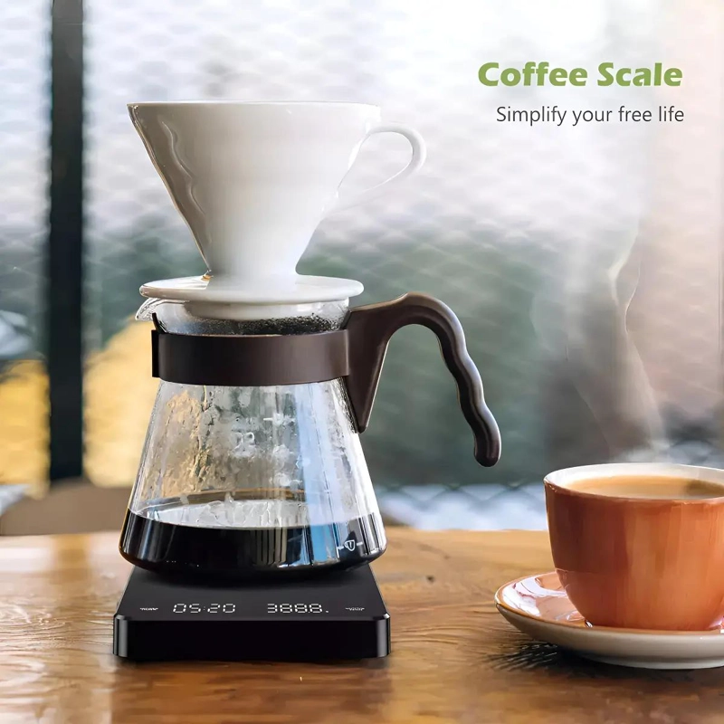 BASCULA DIGITAL PRECISA PARA CAFE  Y GRAMOS CON DISEÑO COMPACTO NEGRO - 5