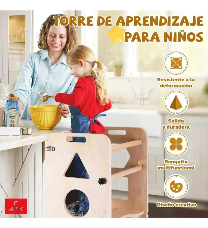 TORRE DE APRENDIZAJE MONTESSORI 3 EN 1 PLEGABLE - 4