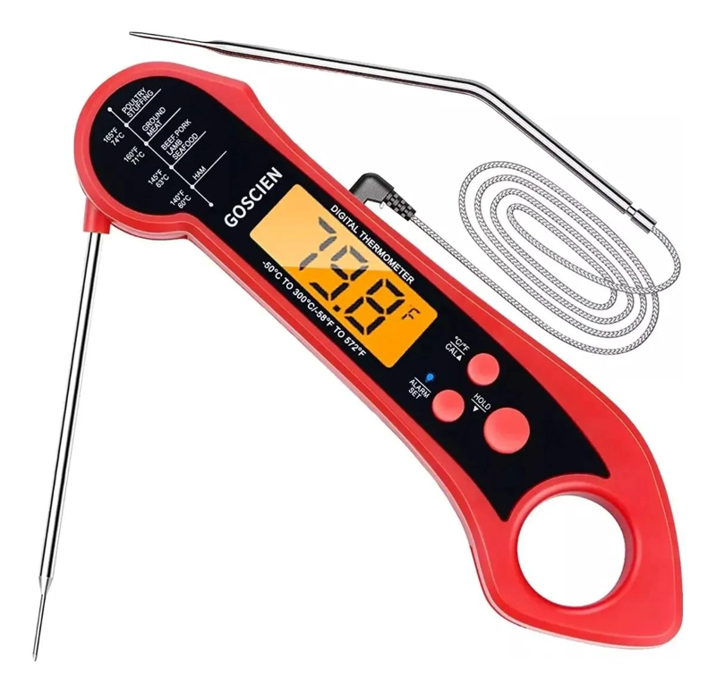 TERMOMETRO DIGITAL PARA CARNE CON DOBLE SONDA Y ALARMA INTEGRADA - 1